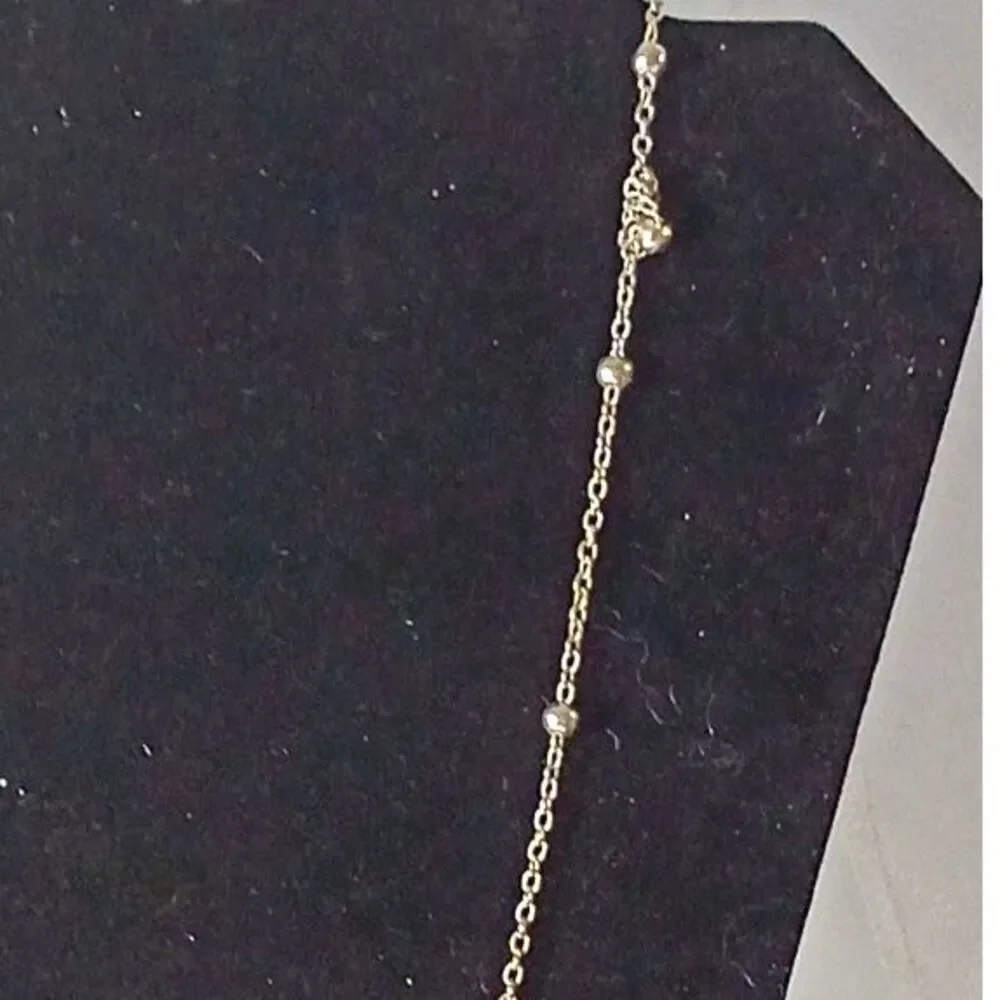 Dainty Beaded Silver Link Chain Station Necklace